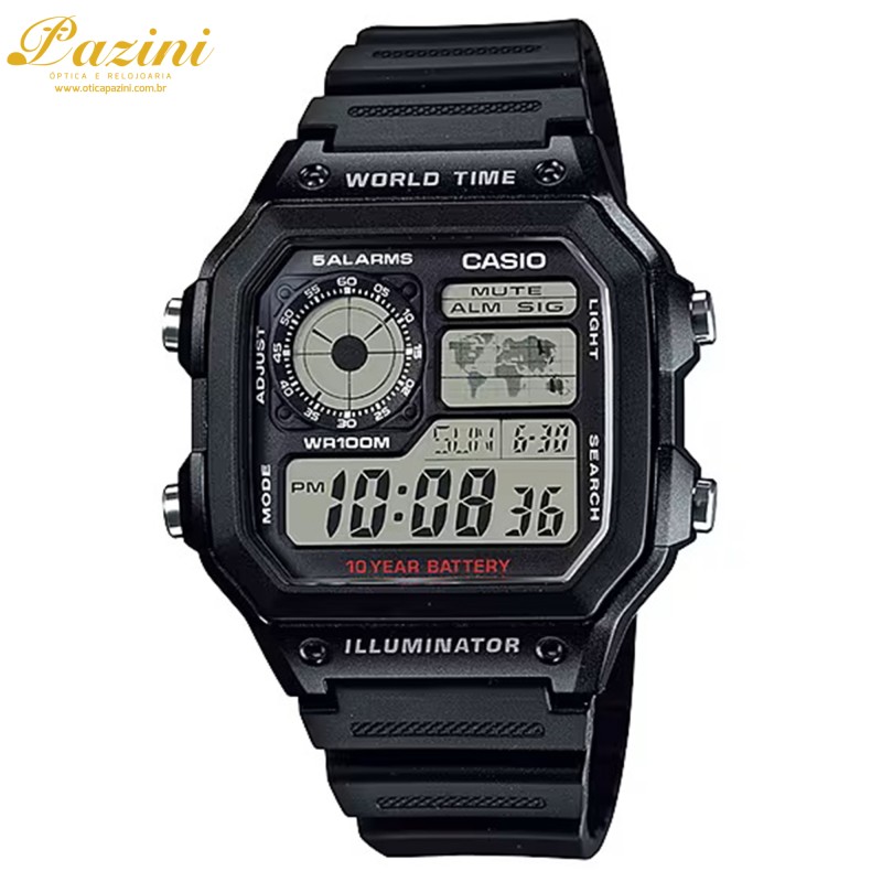 Relógio CASIO Digital AE-1200WH-1AVDF
