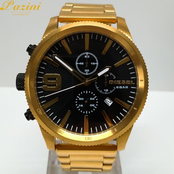 RELÓGIO DIESEL RASP CHRONO BLACK AND GOLD DZ4488/1DN