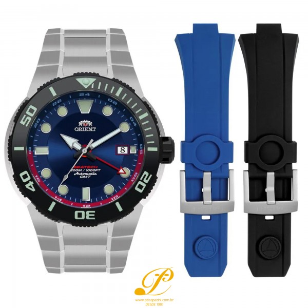 Relógio ORIENT Automático Seatech GMT Titanium NH3TT001 D1GX