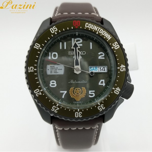 Relogio Seiko 5 Sports Automático Street Fighter Guile Edition Limited SRPF21K1 E1NX