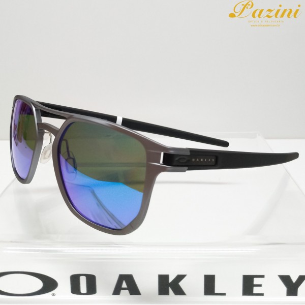 Óculos de Sol Oakley Latch Alpha Matte Light Gunmetal Prizm Sapphire Polarized